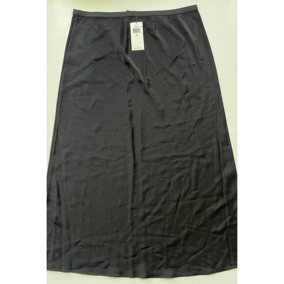 Polo Ralph Lauren Amla Bias Cut Satin Midi Skirt In Polo Black Size 14 $298 - Picture 9 of 15